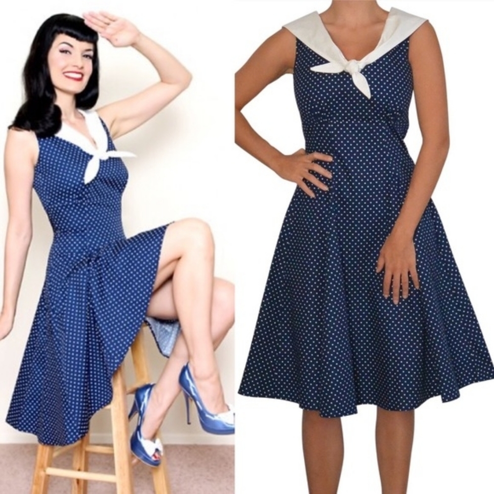 Heartbreaker Heart of Haute Sailor Dress Navy Blue